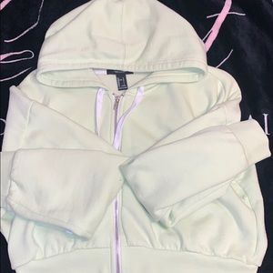neon green crop zip up hoodie
